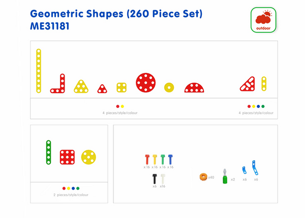 STEM Wall Geometric Shapes (260 Piece Set)