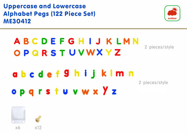 STEM Wall Uppercase and Lowercase Alphabet Pegs (120 Piece Set)