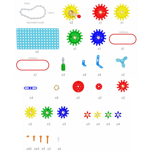 Advanced Level Gears and Pulleys Kit (198 pieces)