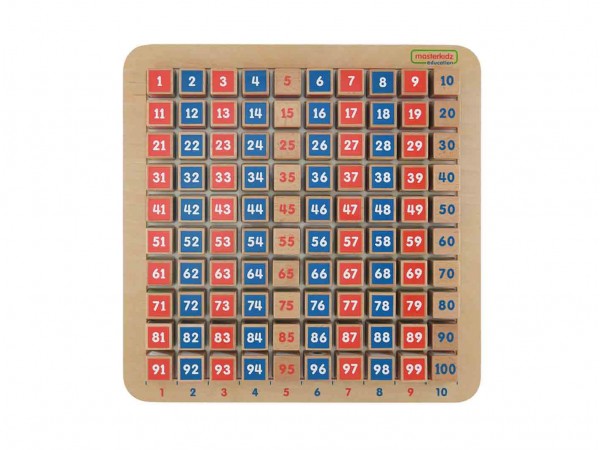Montessori Trays Times Puzzles 1-100 Numbers Blocks Math Table Board