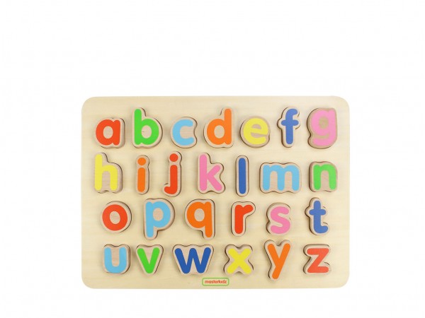 Bigjigs Toys Wooden Alphabet Puzzle - Lowercase Letters With Pictures, Learning Toy For Kids Ages 3+