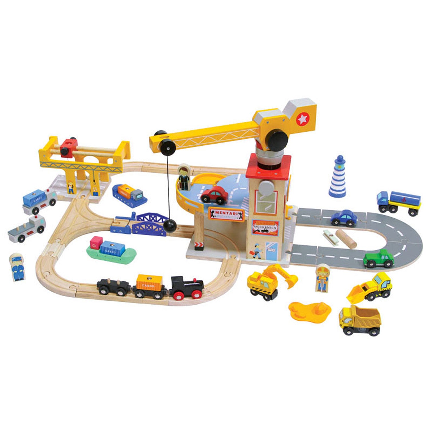 Wooden Train Set  ชุดรถไฟใหญ่ 130 ชิ้น