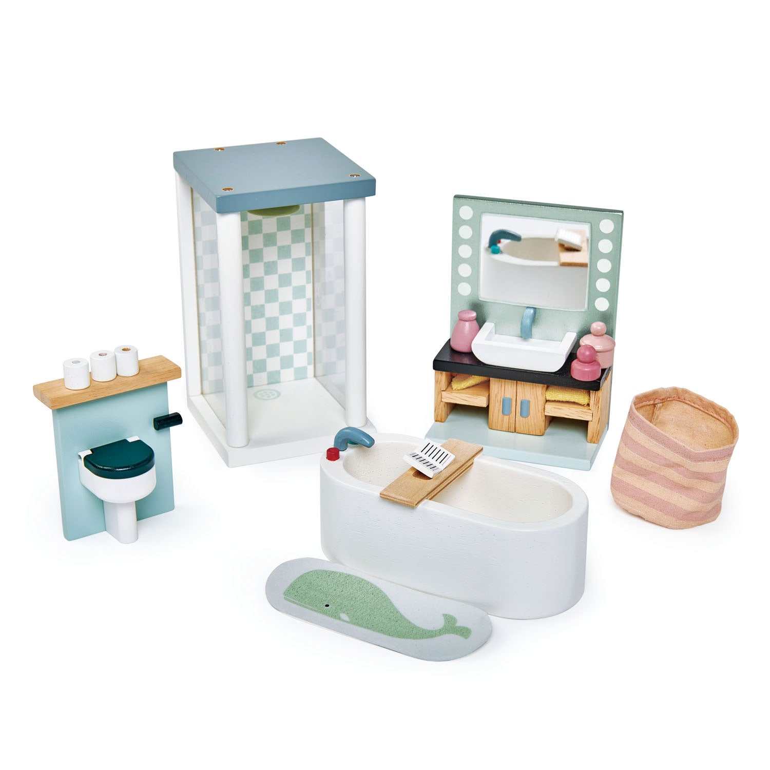 Dolls House Bathroom Furniture เฟอร์นิเจอร์ห้องน้ำ